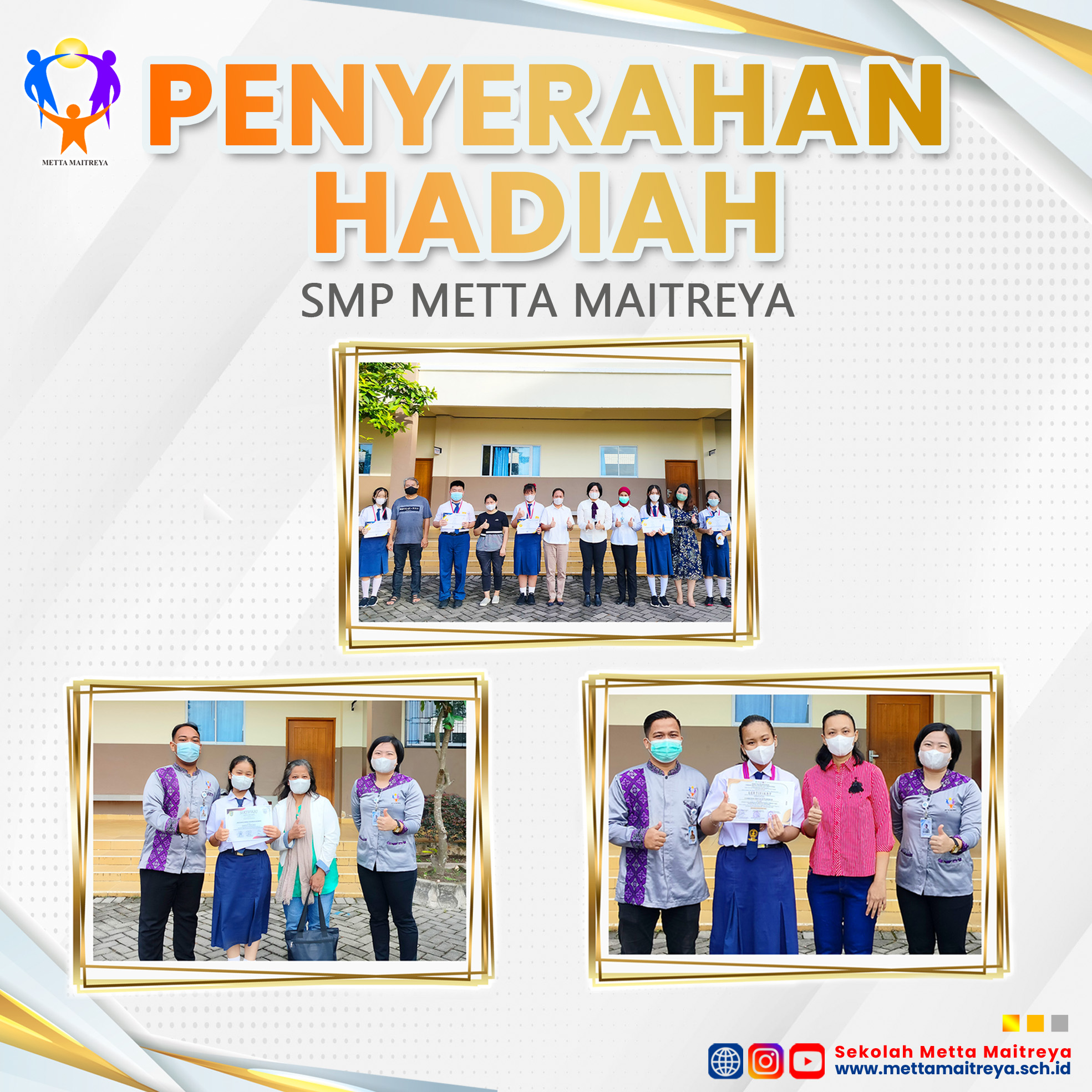 Penyerahan hadiah Lomba oleh Kepala Sekolah (II) | SMP METTA MAITREYA