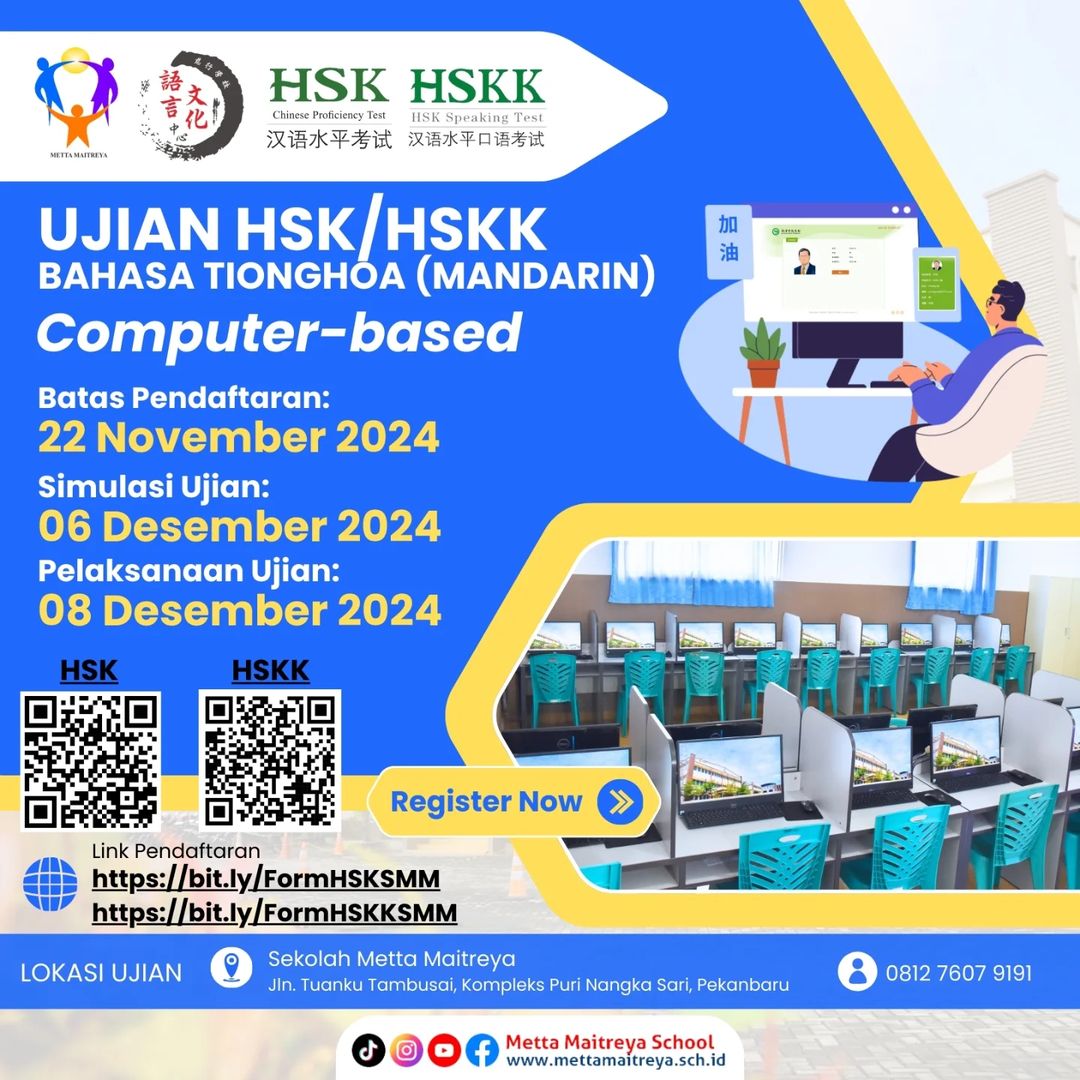 Open Registration HSK & HSKK Computer-bases