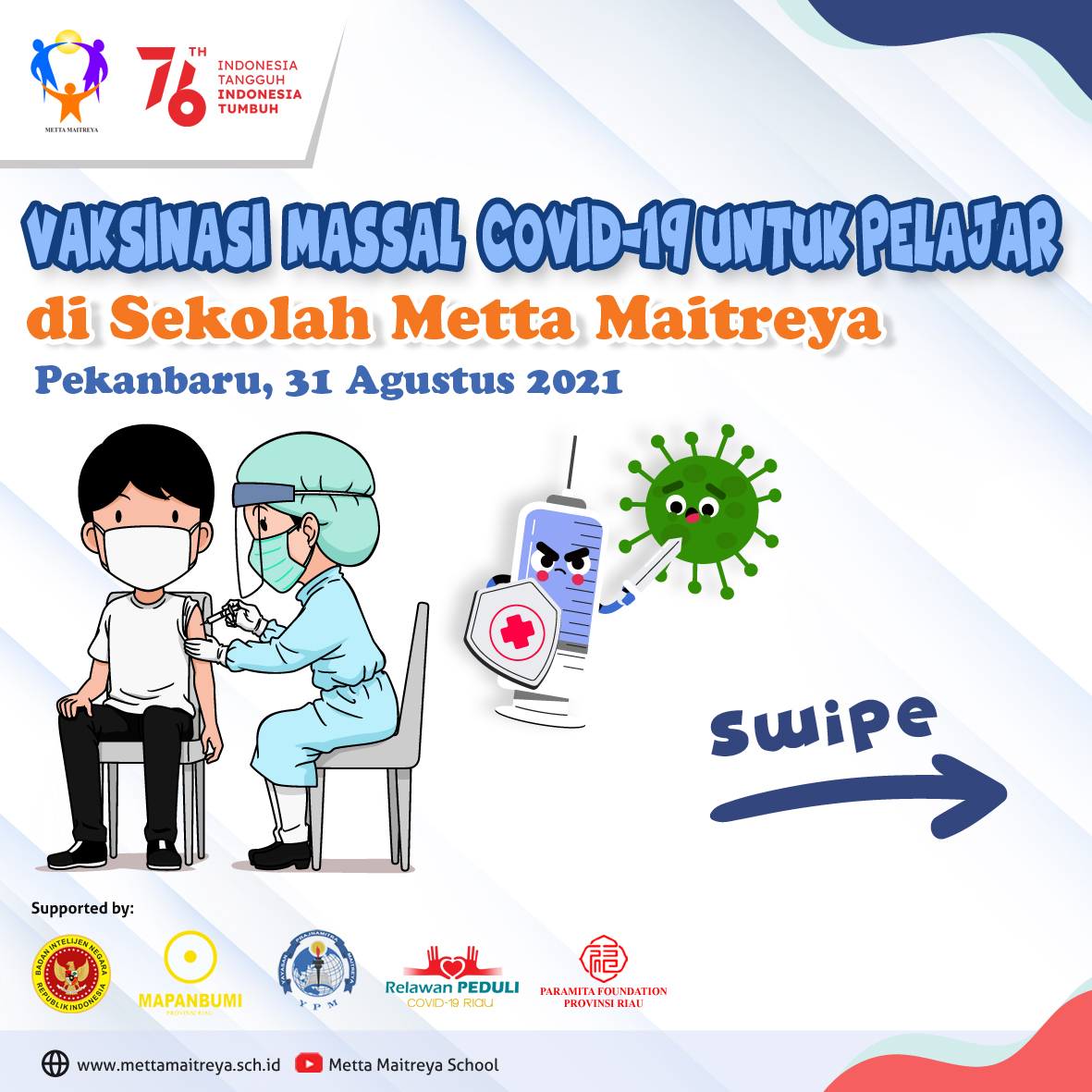 Kegiatan Vaksinasi Massal Covid-19 Untuk Pelajar Di Sekolah Metta Maitreya